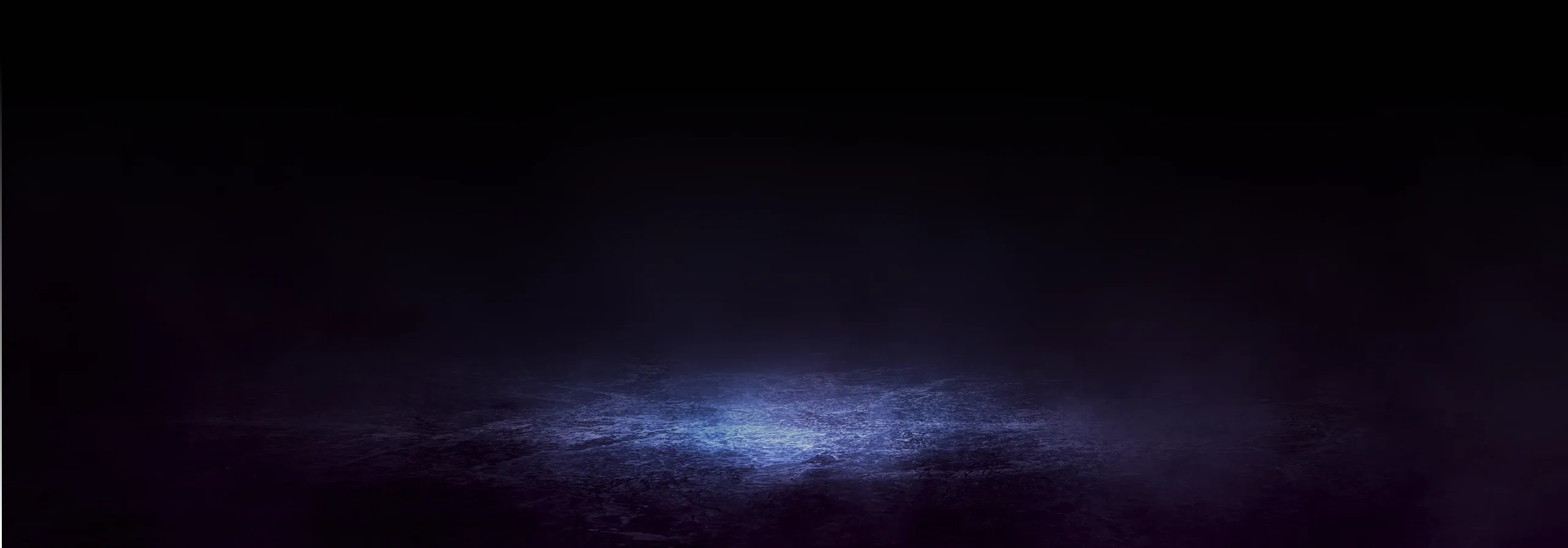 Purple fog over a forest floor